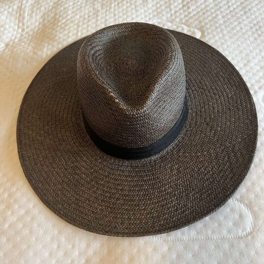 Rag & Bone Wide Brim Black Straw Hat
